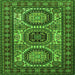 Round Machine Washable Persian Green Traditional Area Rugs, wshtr1629grn