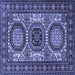 Square Machine Washable Persian Blue Traditional Rug, wshtr1629blu