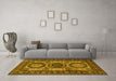 Machine Washable Persian Yellow Traditional Rug in a Living Room, wshtr1629yw