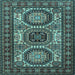 Square Machine Washable Persian Light Blue Traditional Rug, wshtr1629lblu