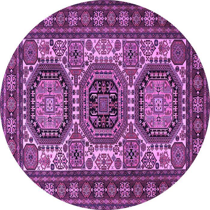 Round Persian Purple Traditional Rug, tr1629pur