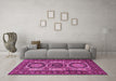 Machine Washable Persian Pink Traditional Rug in a Living Room, wshtr1629pnk