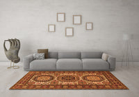 Machine Washable Persian Orange Traditional Rug, wshtr1629org