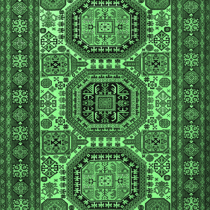 Machine Washable Persian Emerald Green Traditional Area Rugs, wshtr1629emgrn