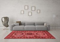 Machine Washable Persian Red Traditional Rug, wshtr1629red