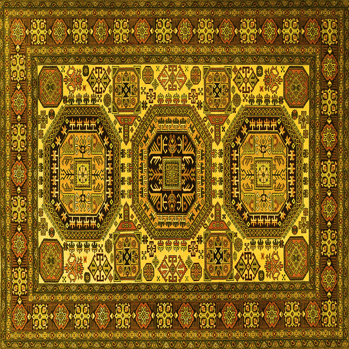Square Persian Yellow Traditional Rug, tr1629yw