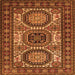 Round Machine Washable Persian Orange Traditional Area Rugs, wshtr1629org