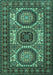 Machine Washable Persian Turquoise Traditional Area Rugs, wshtr1629turq