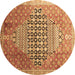 Round Machine Washable Persian Brown Traditional Rug, wshtr162brn