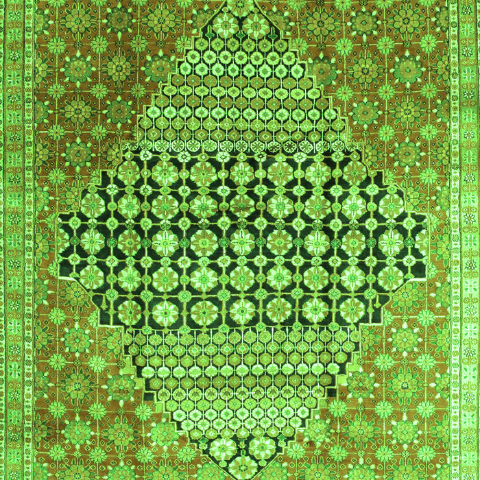Serging Thickness of Machine Washable Persian Green Traditional Area Rugs, wshtr162grn