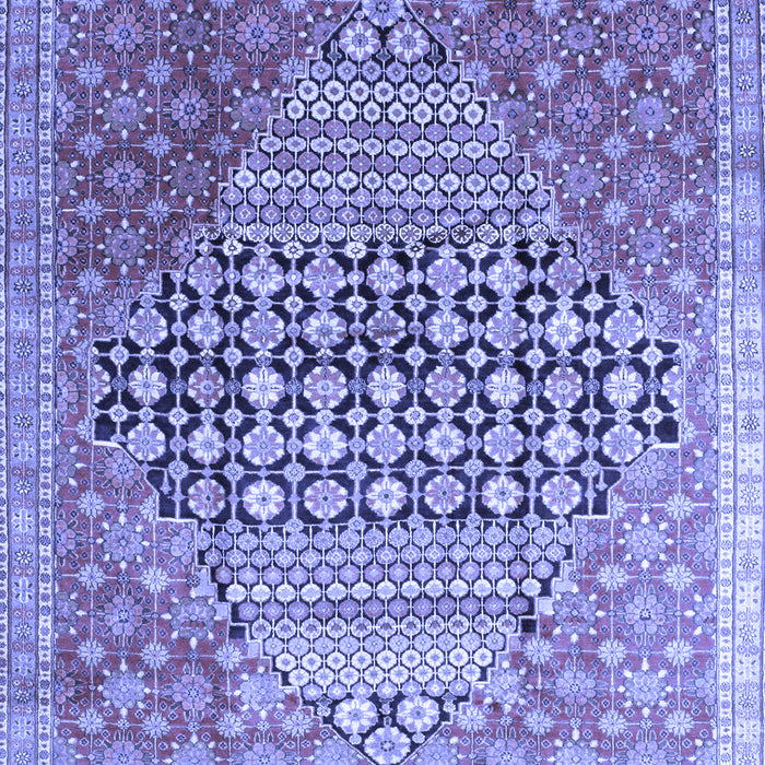 Machine Washable Persian Blue Traditional Rug, wshtr162blu