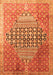 Serging Thickness of Machine Washable Persian Orange Traditional Area Rugs, wshtr162org