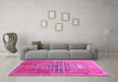 Machine Washable Persian Pink Traditional Rug in a Living Room, wshtr162pnk