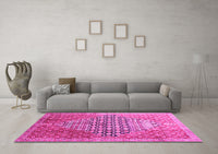 Machine Washable Persian Pink Traditional Rug, wshtr162pnk