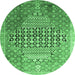Round Persian Emerald Green Traditional Rug, tr162emgrn