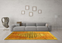 Machine Washable Persian Yellow Traditional Rug, wshtr162yw