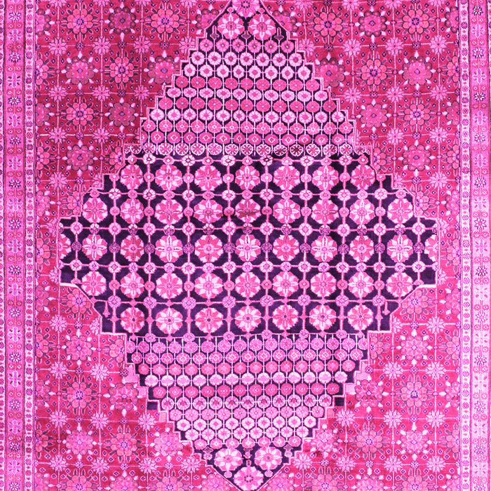 Machine Washable Persian Pink Traditional Rug, wshtr162pnk
