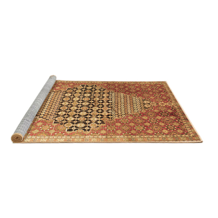 Sideview of Machine Washable Persian Brown Traditional Rug, wshtr162brn