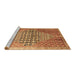 Sideview of Machine Washable Persian Brown Traditional Rug, wshtr162brn