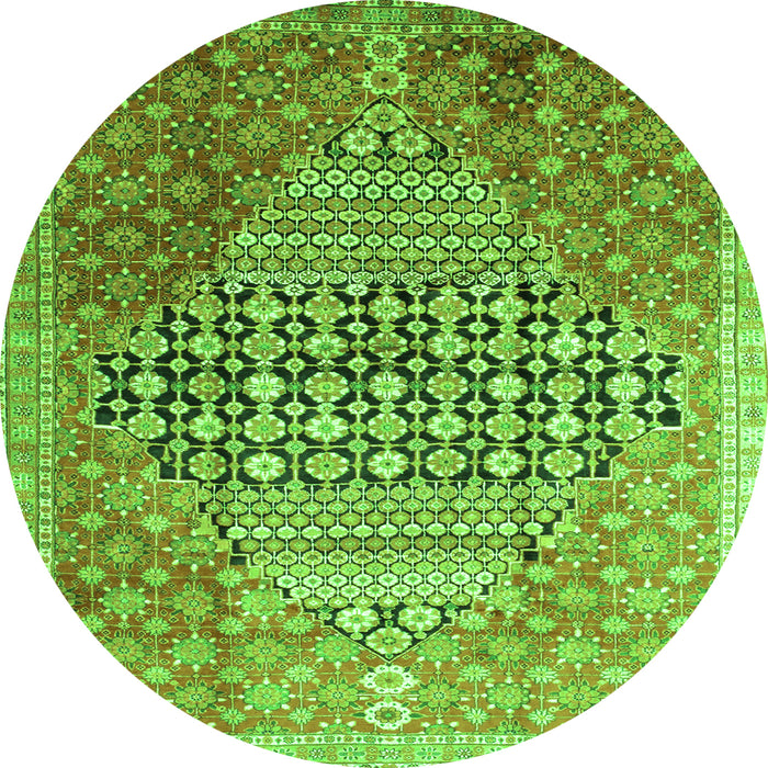 Square Persian Green Traditional Rug, tr162grn