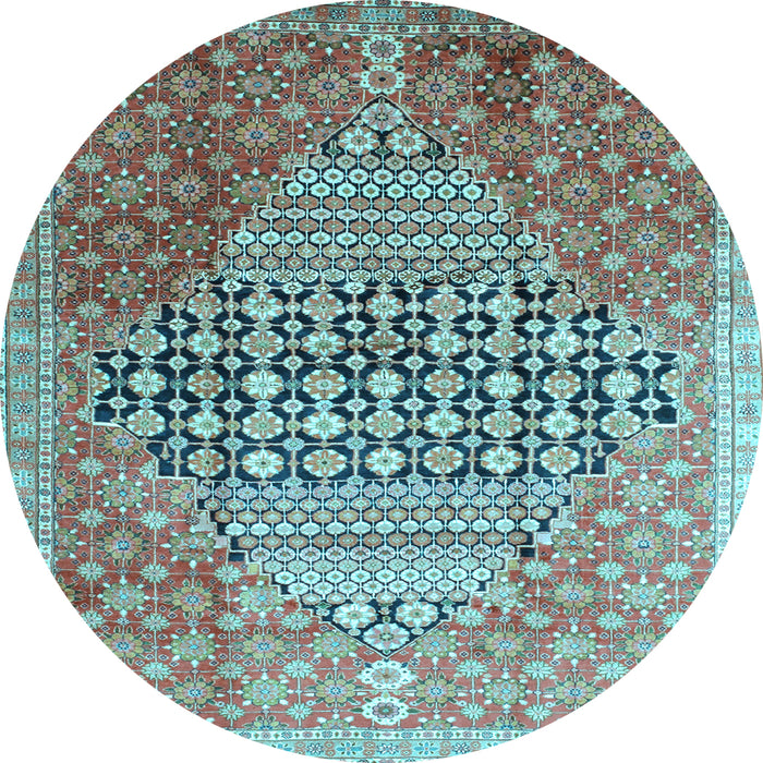 Round Persian Light Blue Traditional Rug, tr162lblu