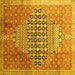 Square Persian Yellow Traditional Rug, tr162yw