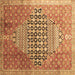 Square Persian Brown Traditional Rug, tr162brn