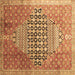 Square Machine Washable Persian Brown Traditional Rug, wshtr162brn