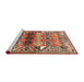 Sideview of Machine Washable Traditional Sand Brown Rug, wshtr163