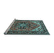 Sideview of Machine Washable Persian Light Blue Traditional Rug, wshtr1630lblu