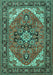 Machine Washable Persian Turquoise Traditional Area Rugs, wshtr1630turq