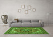 Machine Washable Persian Green Traditional Area Rugs in a Living Room,, wshtr1630grn