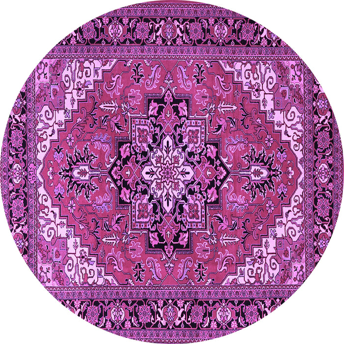 Round Persian Purple Traditional Rug, tr1630pur