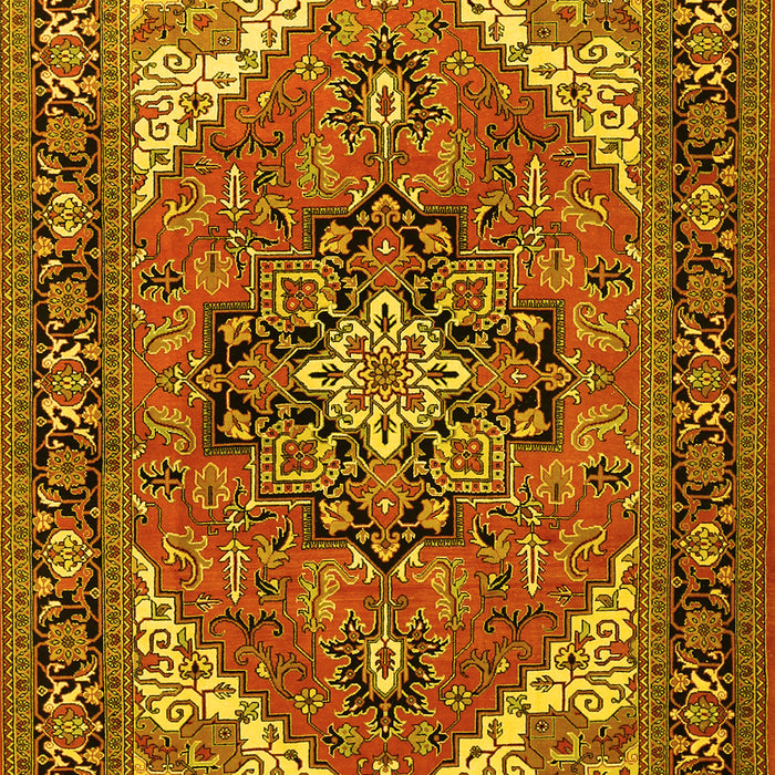 Machine Washable Persian Yellow Traditional Rug, wshtr1630yw