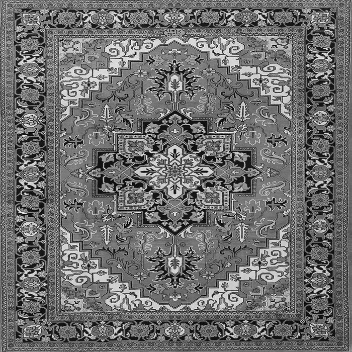 Round Machine Washable Persian Gray Traditional Rug, wshtr1630gry