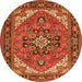 Machine Washable Persian Orange Traditional Area Rugs, wshtr1630org