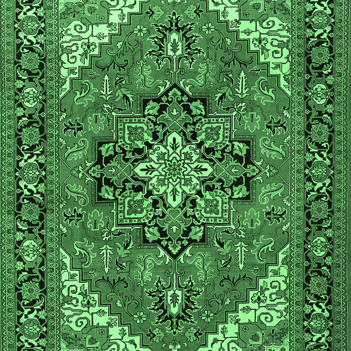 Machine Washable Persian Emerald Green Traditional Area Rugs, wshtr1630emgrn