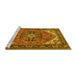 Sideview of Machine Washable Persian Yellow Traditional Rug, wshtr1630yw