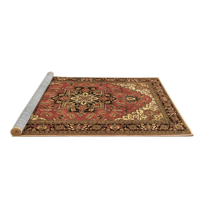Sideview of Machine Washable Persian Brown Traditional Rug, wshtr1630brn