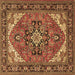 Square Machine Washable Persian Brown Traditional Rug, wshtr1630brn