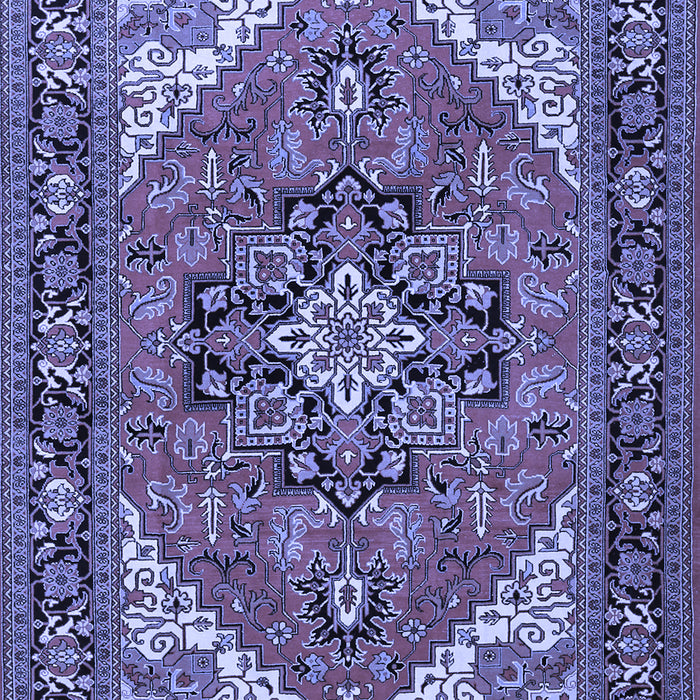 Machine Washable Persian Blue Traditional Rug, wshtr1630blu