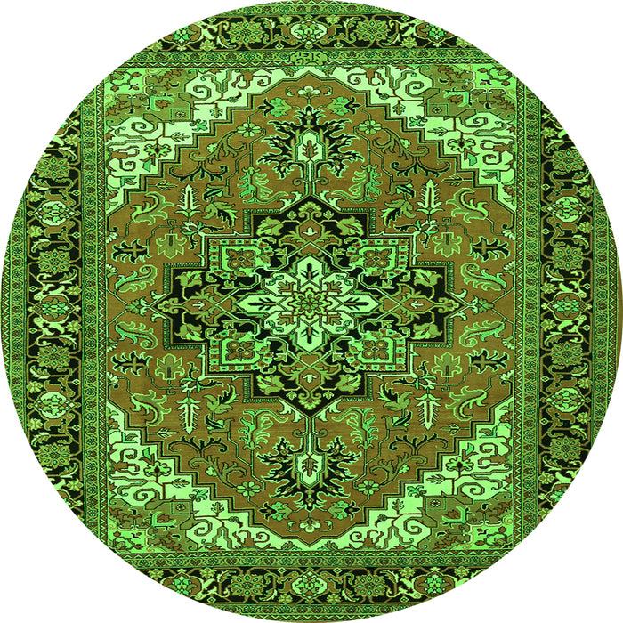 Machine Washable Persian Green Traditional Area Rugs, wshtr1630grn