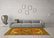 Machine Washable Persian Yellow Traditional Rug in a Living Room, wshtr1630yw