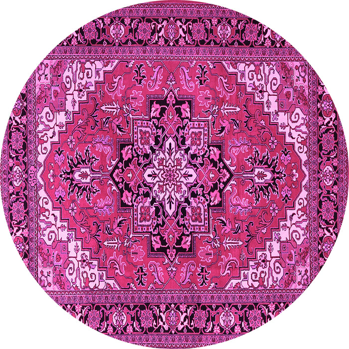Round Persian Pink Traditional Rug, tr1630pnk