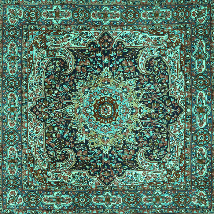 Square Persian Turquoise Traditional Rug, tr1631turq