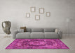 Machine Washable Persian Pink Traditional Rug in a Living Room, wshtr1631pnk