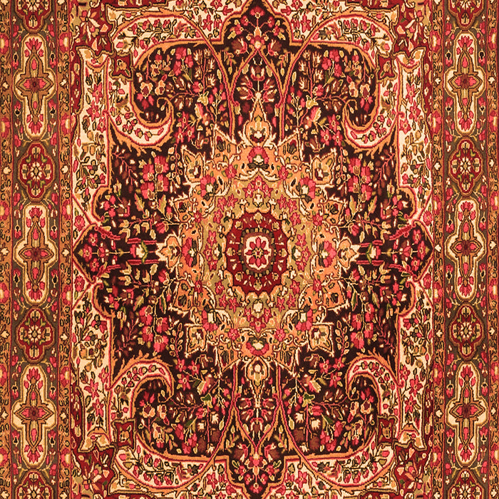 Serging Thickness of Machine Washable Persian Orange Traditional Area Rugs, wshtr1631org