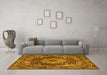 Machine Washable Persian Yellow Traditional Rug in a Living Room, wshtr1631yw