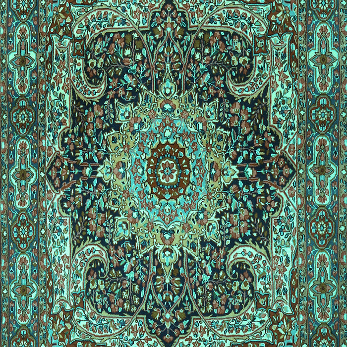 Machine Washable Persian Turquoise Traditional Area Rugs, wshtr1631turq