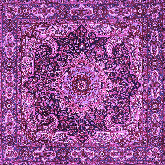 Square Machine Washable Persian Purple Traditional Area Rugs, wshtr1631pur